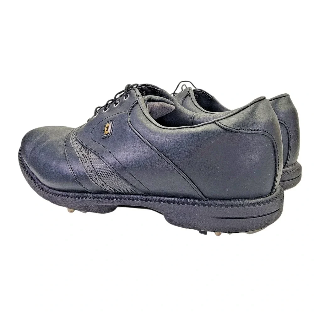 Footjoy Golf Shoes Mens Size 12M Black Superlites Soft Spike Lace‎ Up Leather